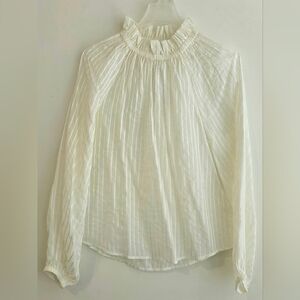 NEW Ann Taylor Striped Jacquard Mock Neck Top